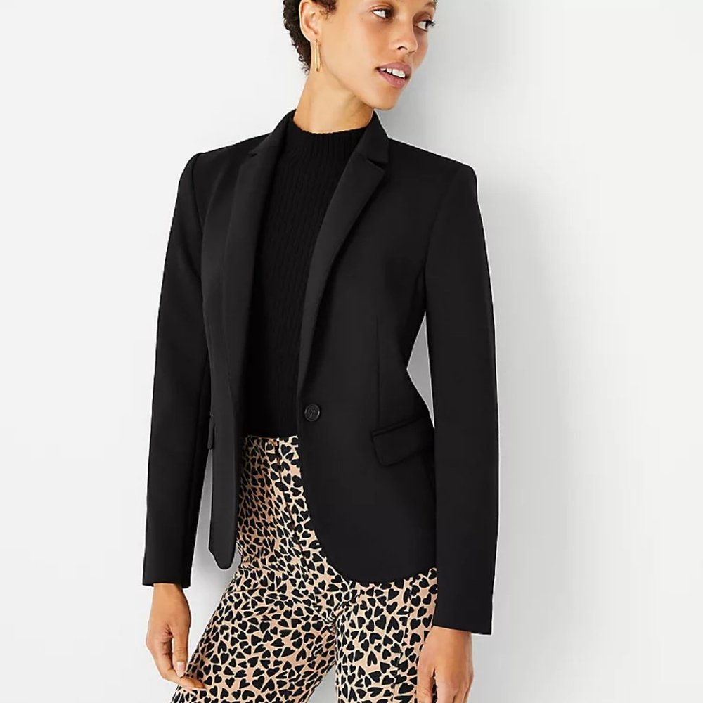 The Petite One-Button Blazer In Double Knit